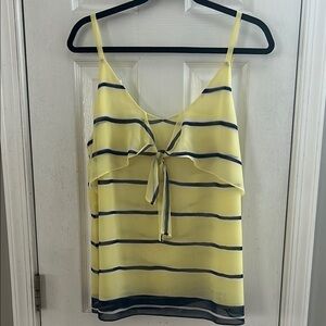 Butter Yellow/Navy Cabi Striped Women's Tank